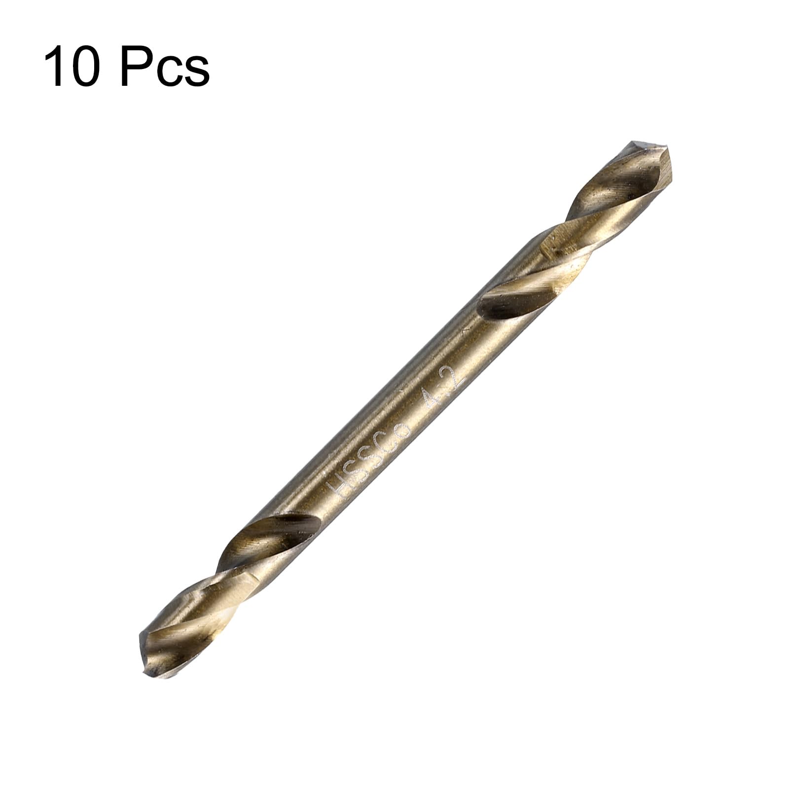QUARKZMAN 10 Stück Metall Doppelbohrer 4.2mm, M35 HSS Cobaltbohrer Länge 57mm, Spiralbohrer für Edelstahl, Kupfer, Holz, Kupfer