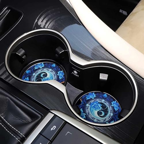 4PCS Posavasos para Carro Azul Mandala Yin Yang miniatura 7