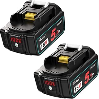 2 Pack Waitley BL1850 18V 5.0Ah Battery Compatible with Makita 18V BL1850 BL1850B BL1860 BL1840 BL1840B BL1830B BL1830 BL1820 BL1815 BL1835 BL1845 LXT-400 LED Indicator