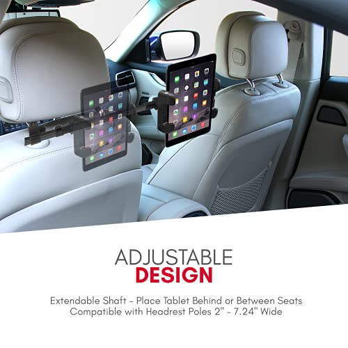 Macally Car Headrest Mount - Road Trip Essentials for Kids - Back Seat Tablet Holder for Car, Compatible with iPad Pro/Air/Mini, Nintendo Switch, Phones with Dual Positions and 360° Rotation - Image 4