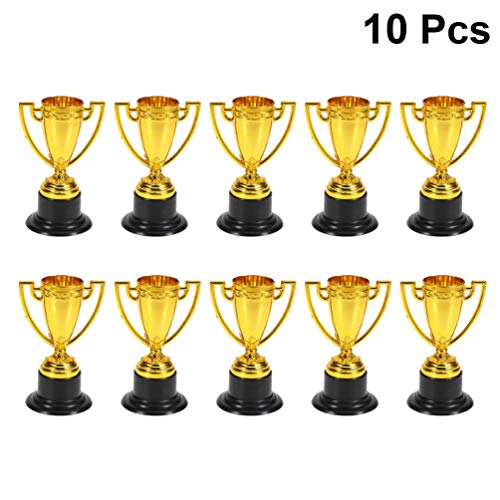 Ipetboom 10 Pcs Ganhar Prêmios Mini Troféus De Plástico Troféu De Competição De Jogo Lembrancinhas M