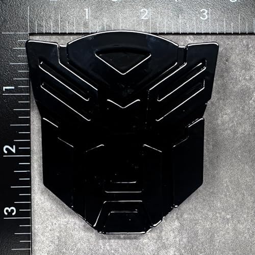Autogem Transformer Auto Robot Emblem 3 Inch – Gloss Black Plastic Decorative Sticker Badge for Exterior Styling image 5