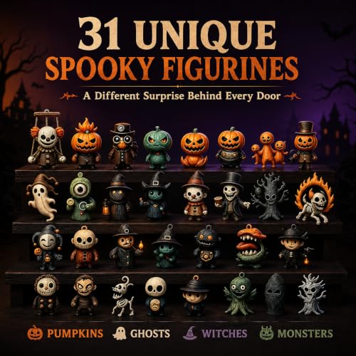 Halloween Advent Calendar 2026, 31 Days of Halloween Countdown Calendar with 31 Mini 3D Spooky Figurines, Surprise Blind Box for Kids Adults, Halloween Decorations, Party Favors and Gifts - image 6