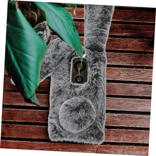 Coque lapin peluche UKCOCO anti-rayures au design créatif pour smartphone