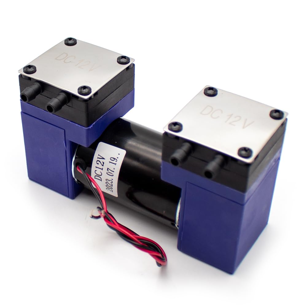 Toplionace Pompa a Vuoto Micro Doppia Testa, Mini Pompa a Diaframma 25W 12V 24V 220V Pompa Elettrica Silenziosa Piccola Pompa ad Aria Medica, 15L/min (24V)