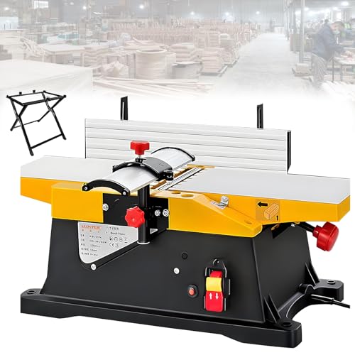 Feiphla Cepilladora EléCtrica De Sobremesa Cepilladora De Madera De Sobremesa De 1800 W,Profundidad De Corte Ajustable De 0 A 3 Mm, para Cortar Madera. Planer(FoldingStand)