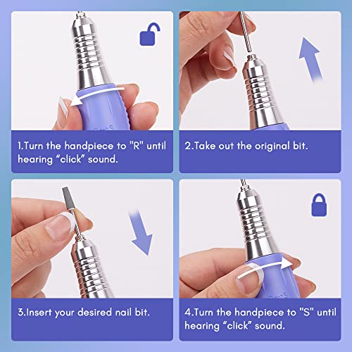 Makartt Nail Drill Electric Nail File Jd700 Nail Drills For Acrylic Nails Professional 30000Rpm Manicure Tools Nail Stuff Acrylic Nail Drill For Nail Dip Kit Acrylic Powder Poly Nail Gel B-01 #TOP7