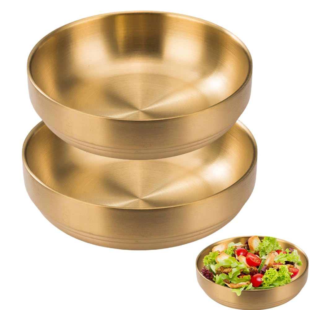 FARYODI 2 ciotole grandi in acciaio inox, con isolamento termico e anti-scottatura, per antipasti e dolcetti, ristorante coreano, matrimoni, feste