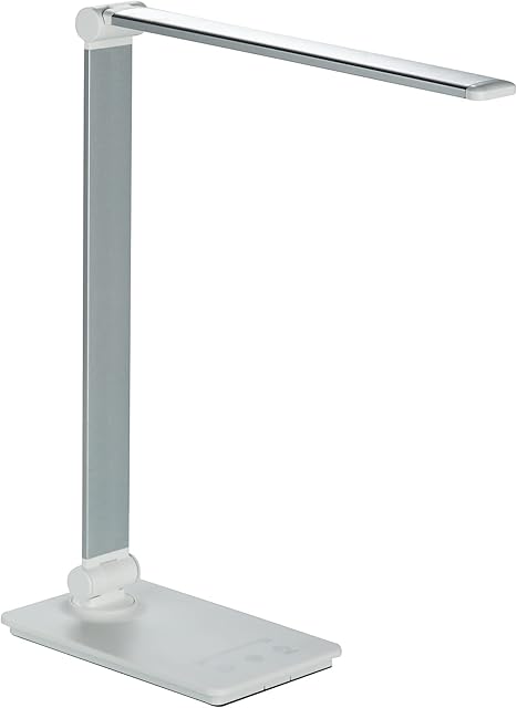 HERLLY Desk Lamp with Timer,USB Reading Lamp with 5 Lighting Modes, Dimmable LED Table Lamp for Work and Study,Eye-Caring Desk Light with Touch Control for Office and Home
