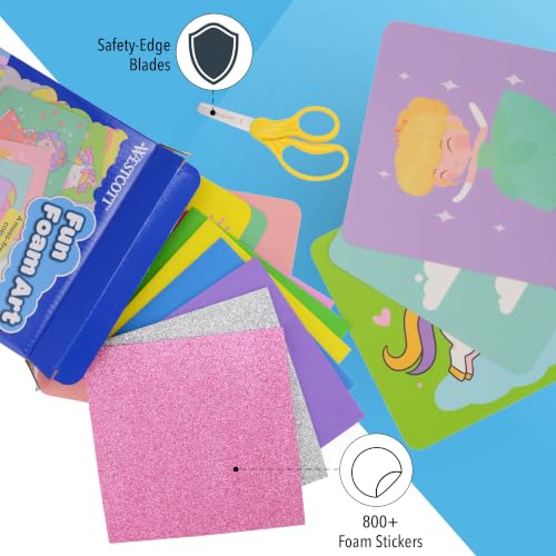 Westcott Kids Foam Art Kit with 800+ Stickers - Back to School Learning Crafts for Preschool and Kindergarten - Arts & Crafts Activity, Art Supplies, DIY, Gift, Travel, Toy, Ages 4+ - Image 4