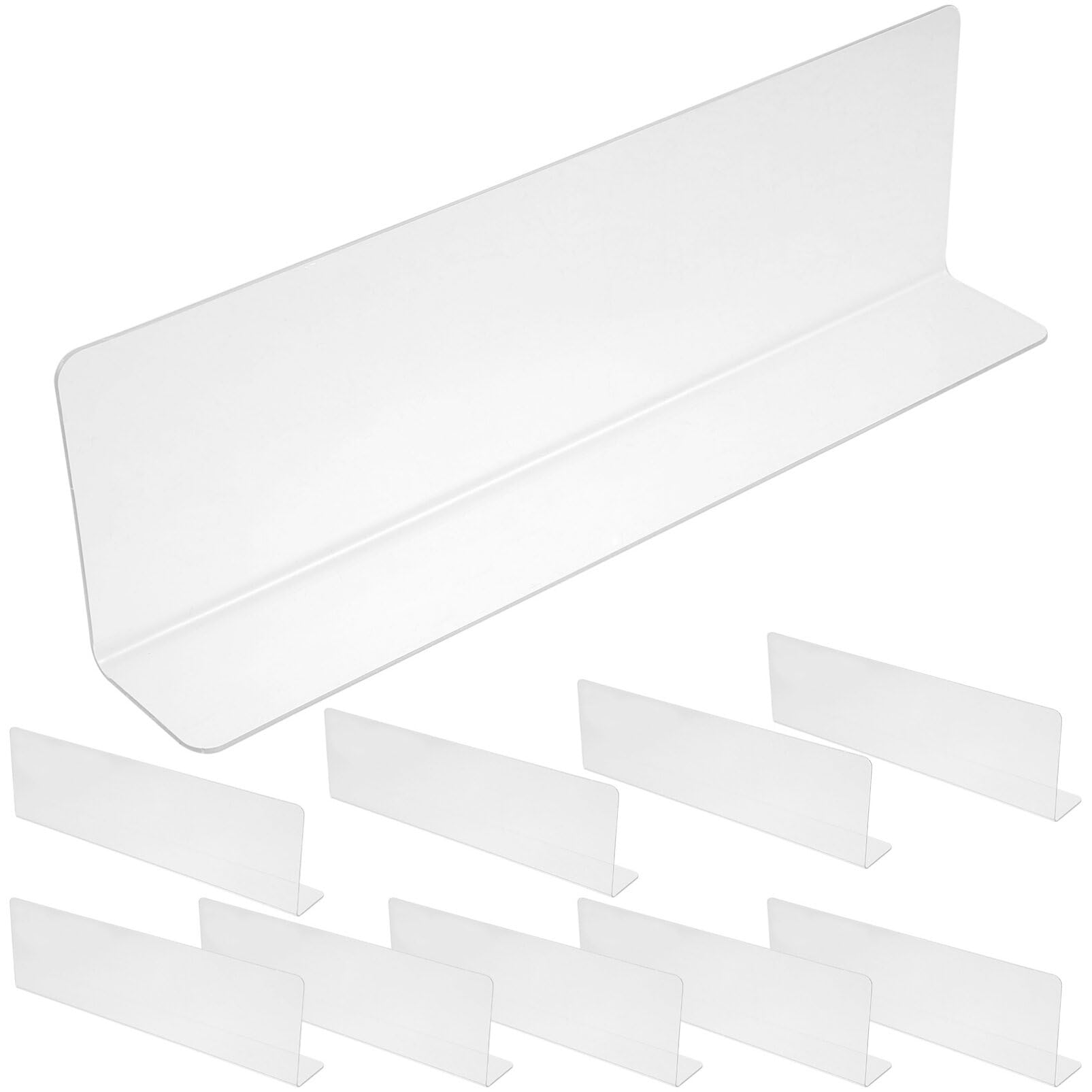 MAGICLULU Adhesive Shelf Dividers for Closet 10pcs L-Shape Acrylic Organize Your Shelves
