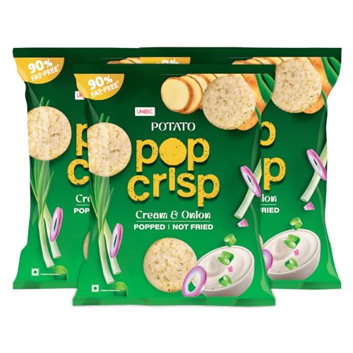 UNIBIC Pop Crisp | Potato Chips | Cream & Onion Flavour | Popped Chips | Not Baked Not Fried | 90% Fat-free | Healthy Snacks | Party Snacks | 80 Grams (pack of 3) (B0D3HLQHCL) Amazon Price History, Amazon Price Tracker