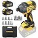 GoYwato 21V Cordless Impact Driver - 1/4" Hex Chuck Power Impact Drivers w/Brushless Motor & 2 x 4.0Ah Battery & Carry Case & Sockets & Screwdriver Bits - Impac Driver for Home Repair DIY Projects