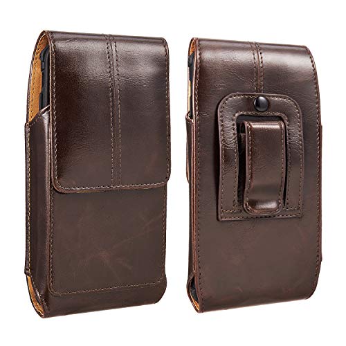 KIWITATA iPhone 8 Belt Holster, kiwitatá Vertical Leather Holster Belt Clip Pouch Carrying Case with Belt Clip Loops Buckle for iPhone 6S 7 iPhone 8