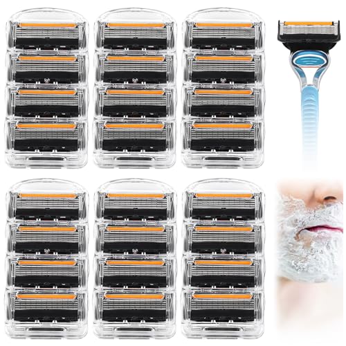 Cuchillas de afeitar ProGlide Wet Shaver para hombre, 24 cuchillas de repuesto para afeitadora en húmedo, paquete económico de 5 cuchillas Fusion, cuchillas Pro Glide, Fusion 5 ProGlid