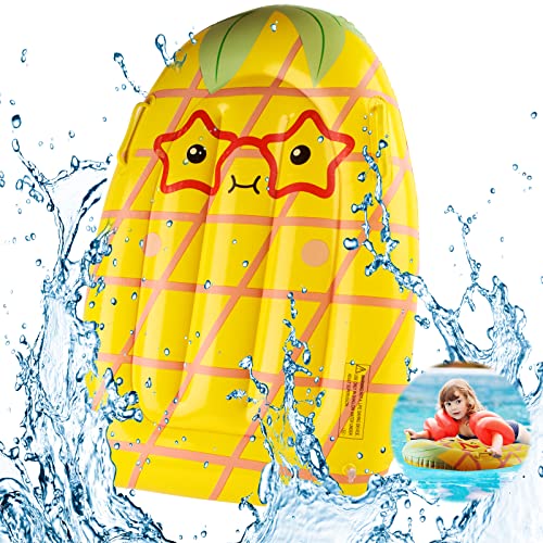 Luftmatratze Pool Kinder, FainFun Schwimmmatratze, Schwimmbrett Aufblasbar Kinder mit Handhaben, Mini Surfbrett, Bodyboard Aufblasbar Schwimmhilfe, Lernen Schwimmen