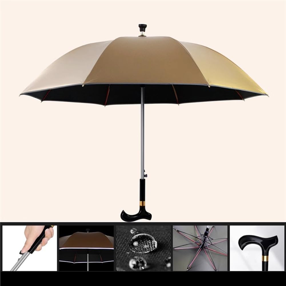 AVIITI Buiten Wandelstok Paraplu, Slipvrije Stad-Veilig Wandelen Windproof Stok Paraplu, Toerisme Multifunctionele Kruk Paraplu Mannen Vrouwen,A, 83cm/32.6inch