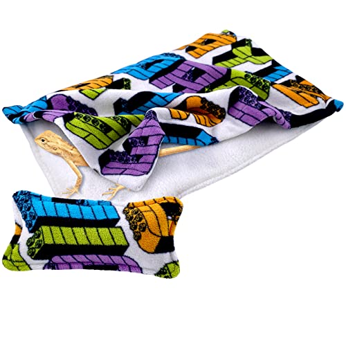 Bearded Dragon Bed with Pillow & Blanket - Pet Habitat Accessory