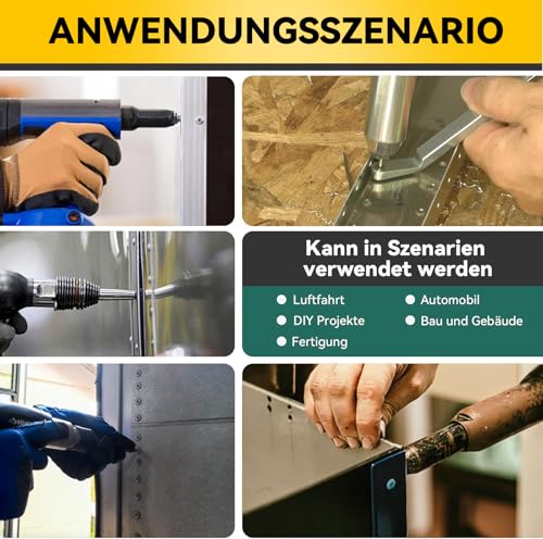 Dayalo 100 Stück Aluminium Blindnieten 4,8 x 10 mm, Popnieten Kuppelkopf Aluminium, Pop-Nieten mit Offenem Ende für Metall, Aufbewahrungsbox, Möbel, Marine