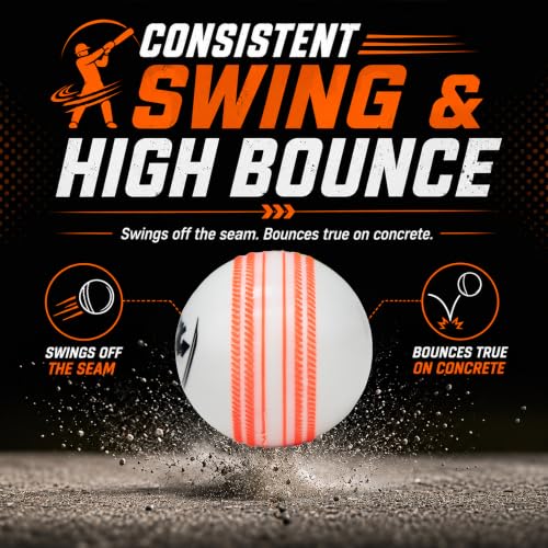 Image of WHACKK I10 T-20 Wind Ball 72MM 120GMS White Premium Color 6 | Synthetic Practice Cricket Balls | Swing Balls for Match, Training, Indoor, Outdoor & Street Cricket