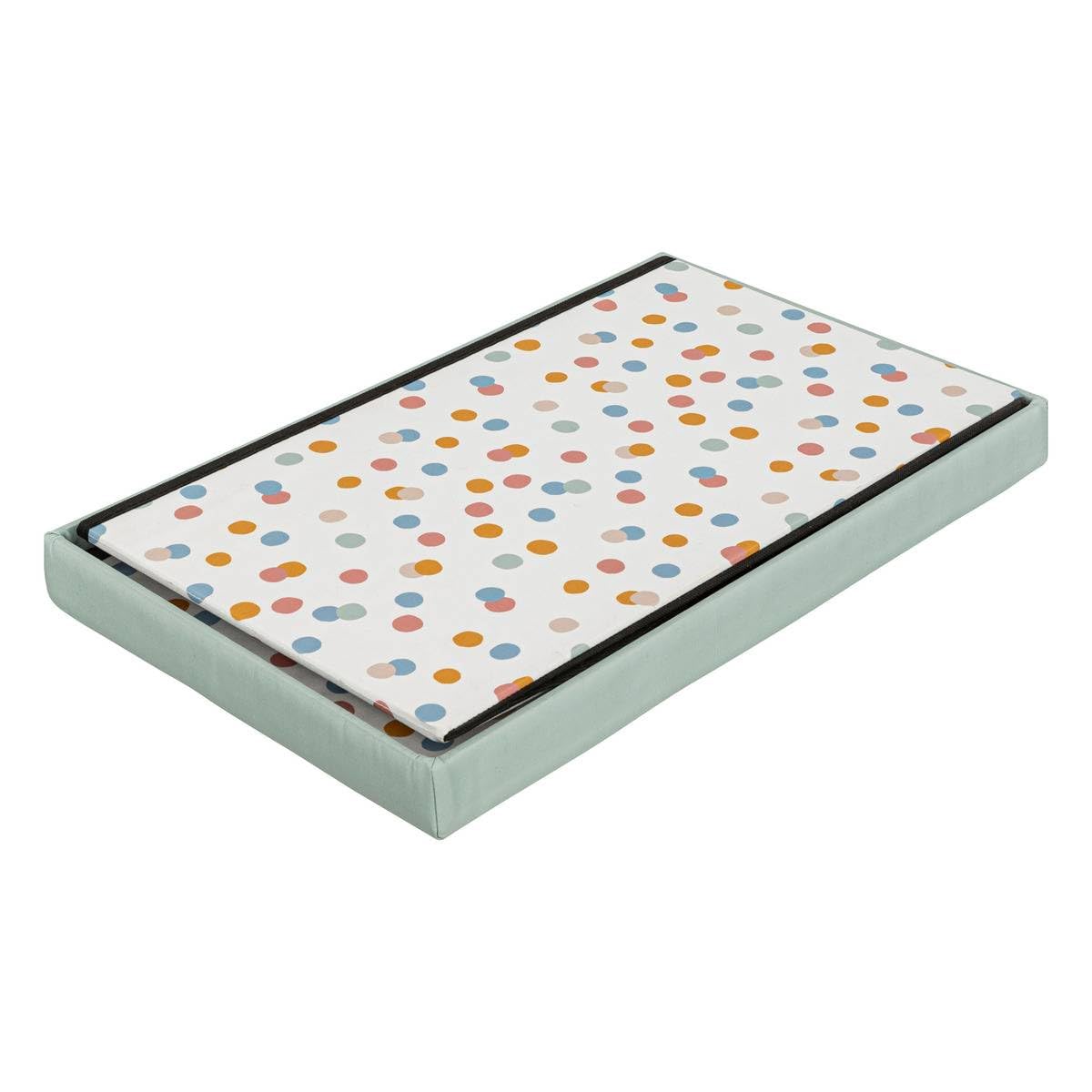 Puf plegable de almacenamiento Enio azul 57x36cm