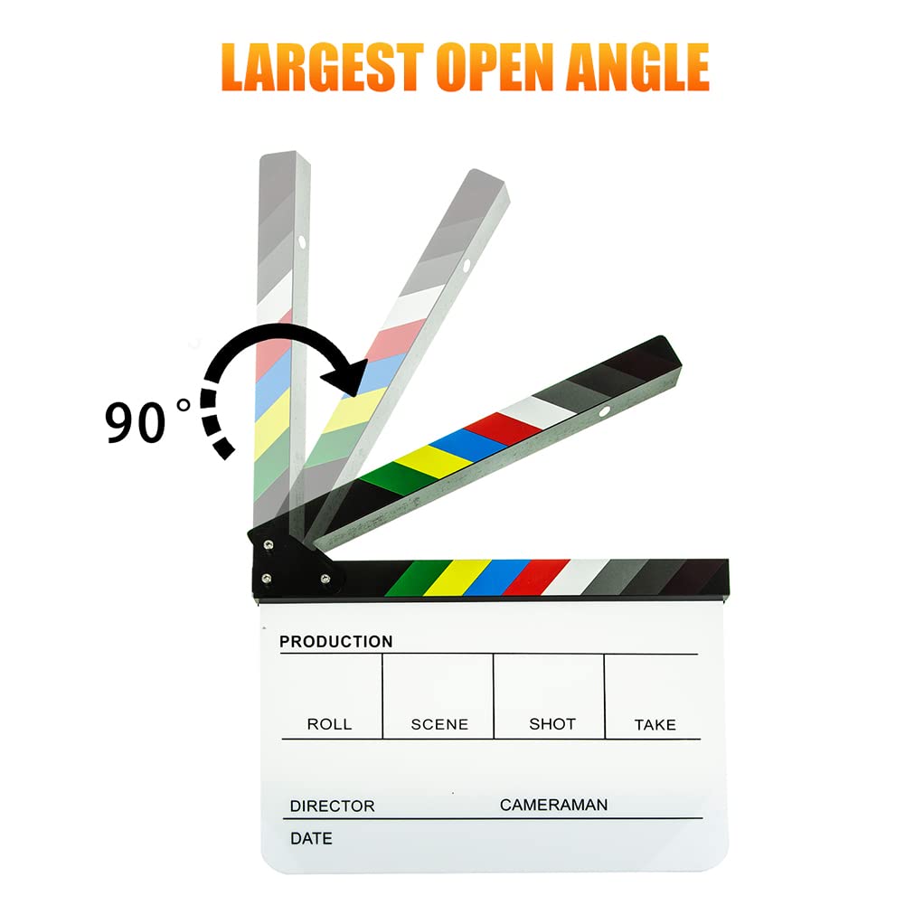Tablero de plástico acrílico, Tablero de película de Director de 12x10 Pulgadas para películas, Videos, programas de televisión, Blanco