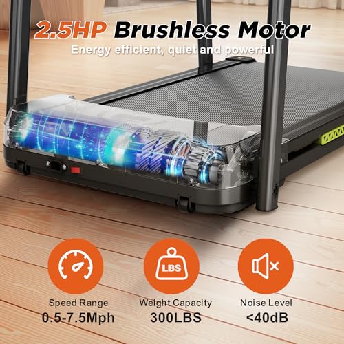 Image of Walking Treadmill for Seniors, Treadmills for Home with Long Handles for Balance, Joint-Friendly Shock Absorption, Smart APP & Heart Rate Monitor, Ideal for Elderly Rehab & Family Workouts