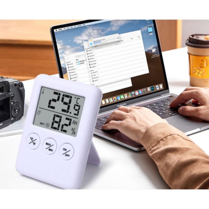 ABS Electronic Thermometer Hygrometer Indoor Kitchen Refrigerator Digital Display Watch Strap Stand