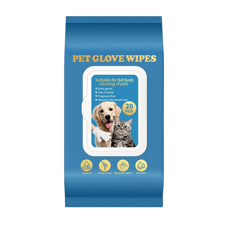 Salviette per cani e gatti – Guanti ipoallergenici spessi per la pulizia di zampe, viso, orecchie e glutei