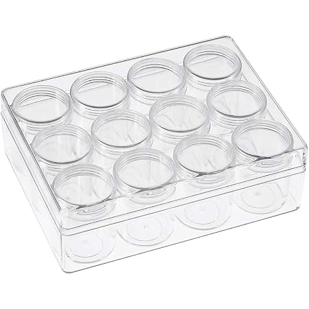 Amazon Beadthoven 1セット入り 約12個 セット 3 9x5 2cm プラスチック 丸型 透明 ビーズ収納ケース アクセサリー収納ボックス 蓋つき ビーズ保存用 ケース ビーズ 小物 保存容器 小分け丸ケース 化粧品用小分け容器 通販