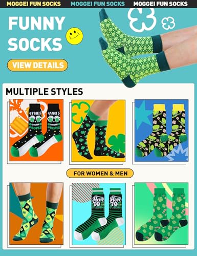 Image of MOGGEI Funny Socks for Men Women Fun Cozy Crazy Novelty Fashion Breathable Printed Cotton Boot Socks