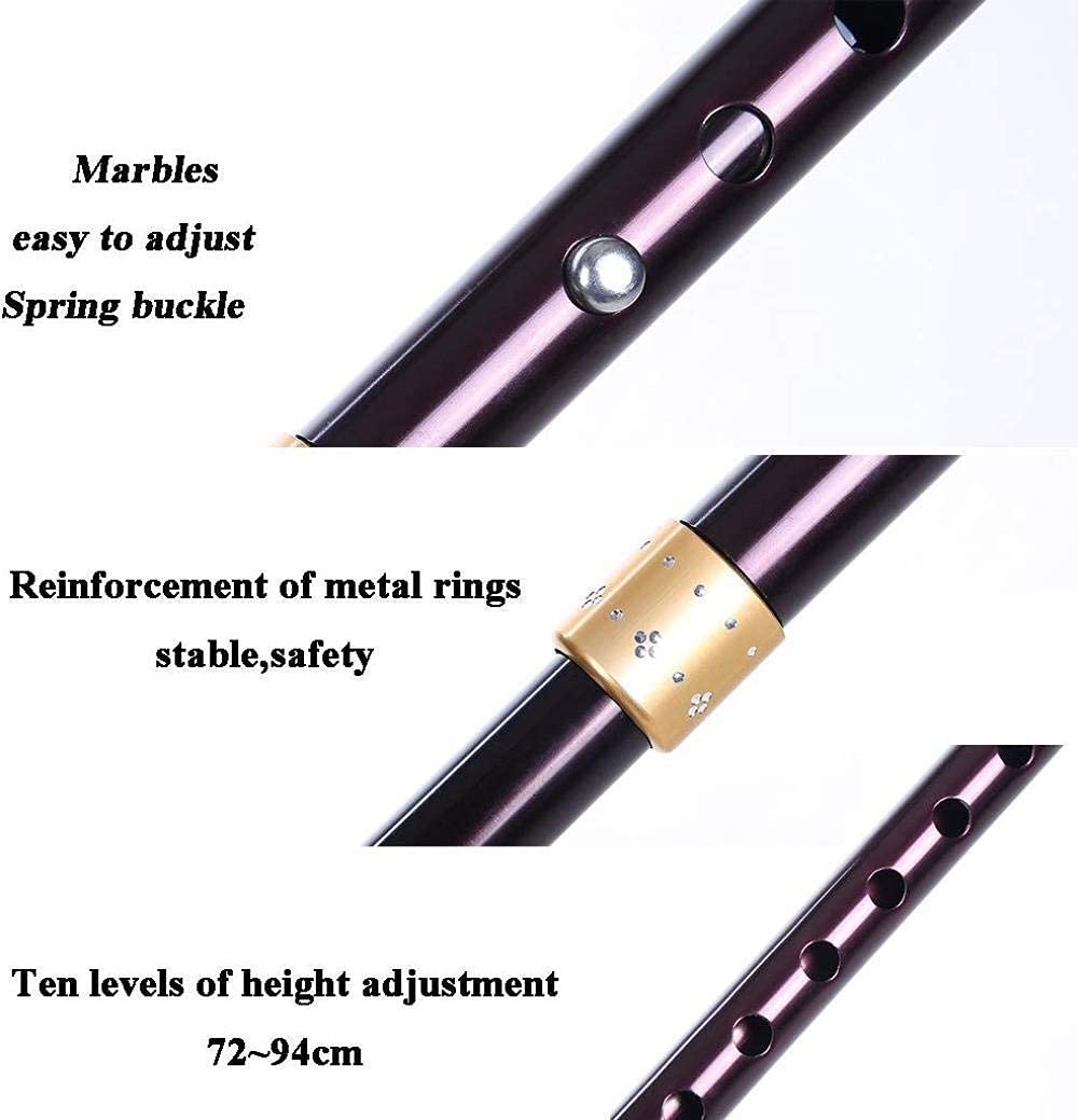 Stick a Piedi/stampelle in Alluminio Leggero Canne da Passeggio in Lega con Maniglia ergonomica Leggera a LED 10 Livelli di Altezza Regolabili per Uomini Anziani o Donne con la Canna disabili