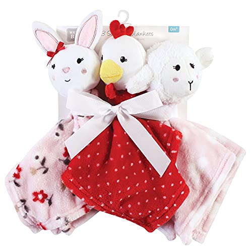 Image of Hudson Baby Unisex Baby Animal Face Security Blanket, Bunny Fox, One Size