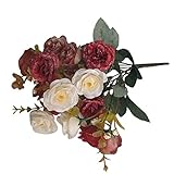 imagenes de ramo de rosas rojas y blancas flores decorativas perfecto para el hogar, jardín, hotel, Valla, fiesta de cumpleaños de la boda, etc.