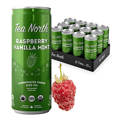 Tea North Keto Carbonated Iced Tea - No Sugar, Sweeteners, Or Calories - Natural Clean Energy Drink - Gluten-Free, Paleo & Diabetic-Friendly - Healthy, Organic & Refreshing Sparkling Beverage - 12 Oz (Pack Of 12) - Raspberry Vanilla Mint #TOP16