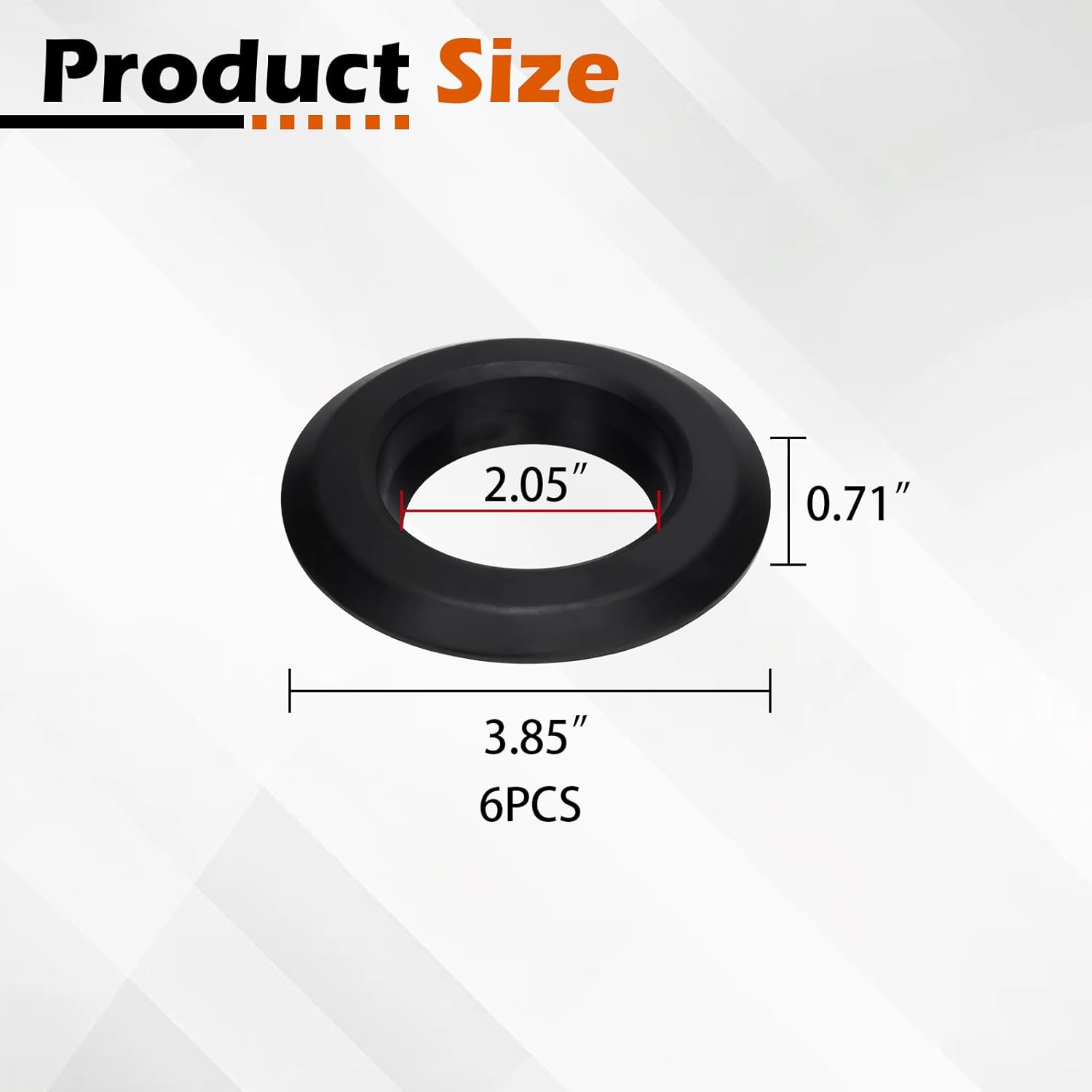 6-Pack 2" Flexible Tank Adapter, Black PVC Bulkhead Fitting, for Attaching 2-inch pipe to Curved Surfaces, Storage Drums, Schedule 50 Pipes, Liquid-Tight Seal