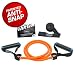 Flash Sale!!! Premium Heavy Duty Orange Handle Resistance Band with Patented Anti-Snap Technology, TPR Sweat Resistant Waffle Grip, Door Anchor & Exercise Booklet (Orange - 30 lbs.).