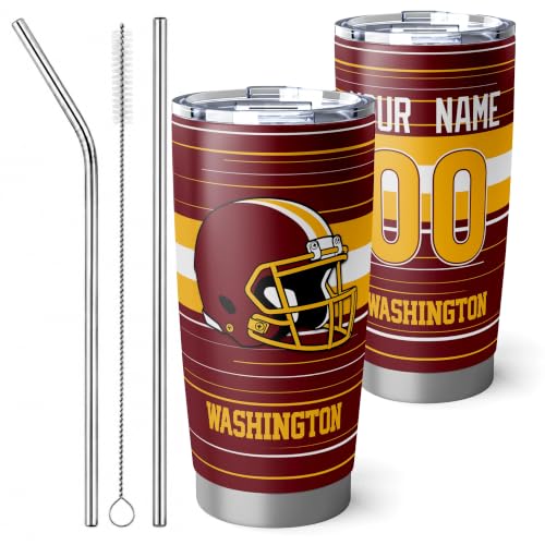 Image of W Tumbler 20oz Travel Mug Gifts Custom Name Number