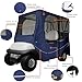 Classic Accessories Fairway Long Roof 4-Person Deluxe Golf Cart Enclosure, Navy News with Clear Windows