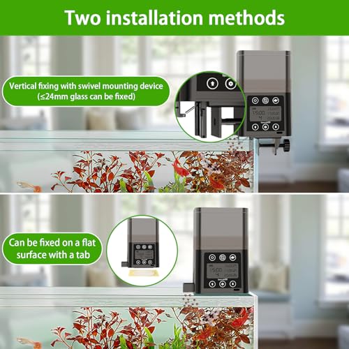 Automatic-Fish-Feeder-for-Aquarium-with-TimerLCD-Display-320ML-Large-Capacity-AdjustableFish-Feeder-Automatic-DispenserOperated-Feeders-for-Goldfish-Automatic-Turtle-Feeder-for-Vacation-Black