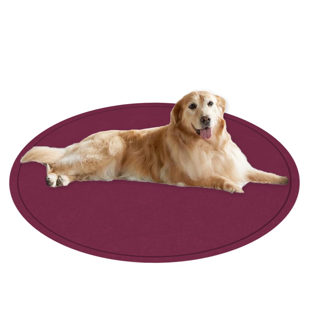 Tapis rond lavable pour chien XXL tapis beignet rouge 140cm