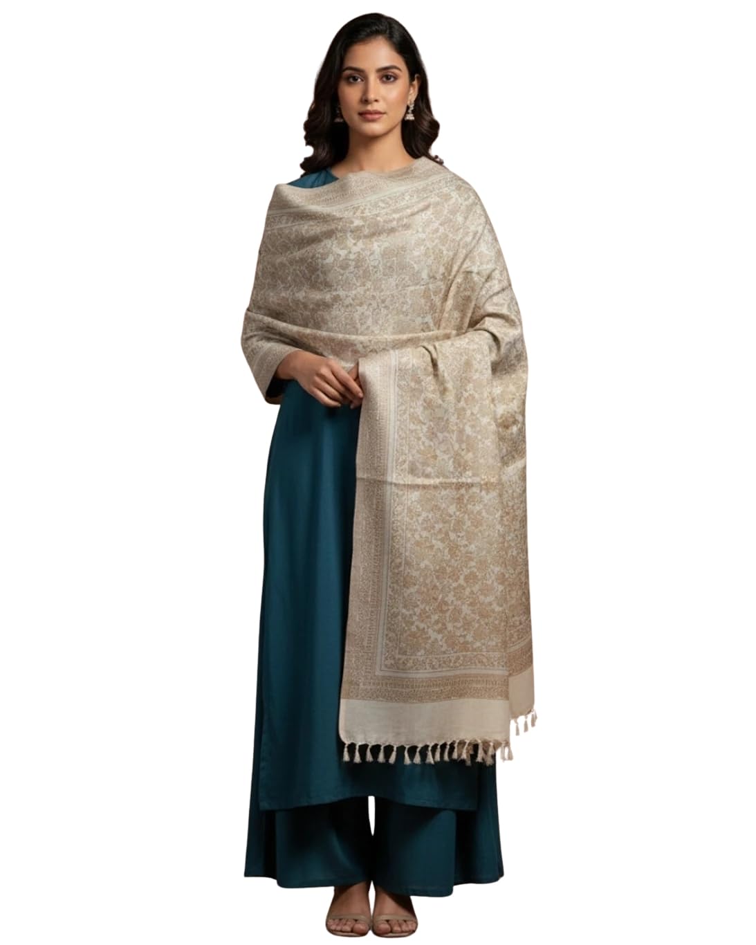 Women stylish multicolor casual wear wool warm shawl-image-7