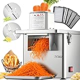 NEWTRY 4-in-1 Elektrische Gemüse Schneidemaschine - 250W Edelstahl-küchenmaschine würfelschneider für Würfeln, Raspeln, Schneiden und Streifen für gewerbliche, 200kg/h