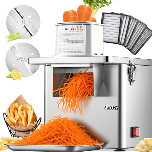 NEWTRY 4-in-1 Commerciale Macchina Elettrica per Tagliare Verdure - Macchina