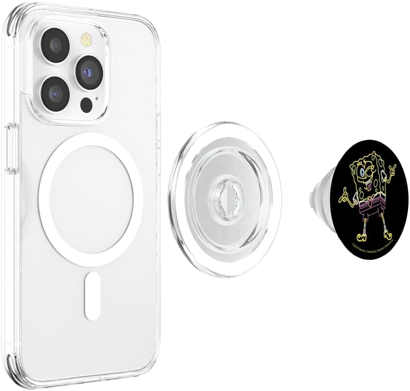 SpongeBob SquarePants Neon Outline PopSockets MagSafe PopGrip for iPhone