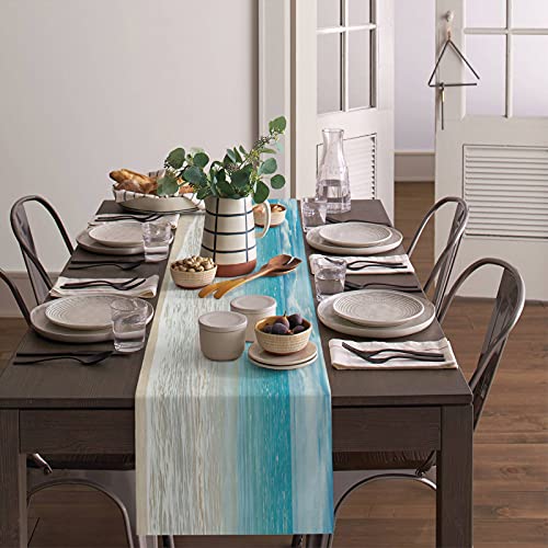 Gsypo Summer Table Runners 90 Inches Long Tropical Ocean Beach Sea Water Table Runner For Family Dinner/Wedding/Outdoor Indoor Party, Cotton-Polyester Blend Dresser Scarf Table Decorations #TOP2