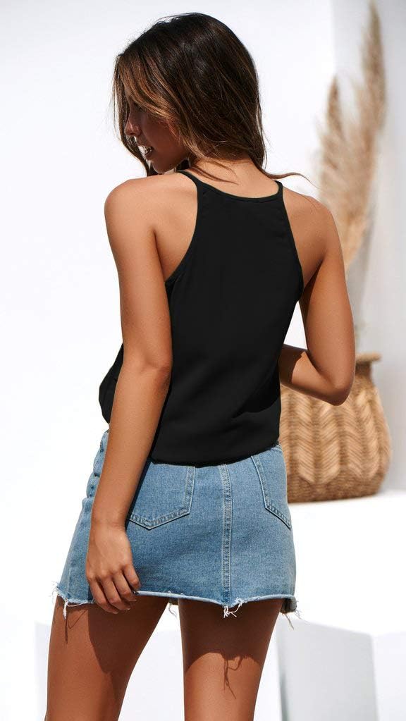 THANTH Womens Tanks Tops Halter Summer Sleeveless Shirts Casual Basic Tee Shirts High Neck Tank Tops - Image 3