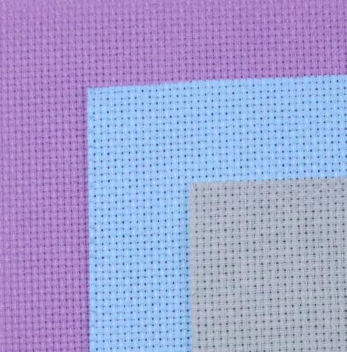 Image of KCS 3 pc of 15 inch x 18 inch(38cmx45cm) 16 Count Cross Stitch Cotton Aida Cloth Needlework Rolled Fabric Box,16CT,Light Grey+Light Blue+Lavender