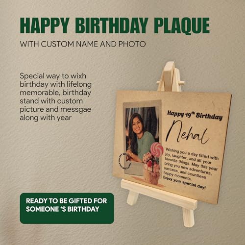 Custom Wooden Happy Birthday Plaque with Easel by tinydabba - 2