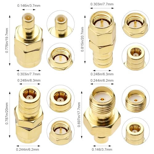 HENGBIRD DAB Autoradio Antenne, SMA zu SMB, Adapter DAB SMB Adapter Car Aerial Antenna Adapters Kit RF Konverter Antennenadapters Kit SMA SMB Stecker Buchse Adapterr für Autoradio Satellit Sirius XM